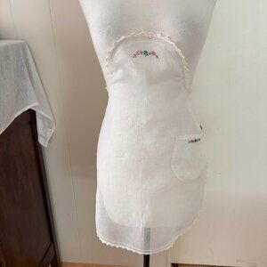 Vintage Cotton Embroidered Apron
